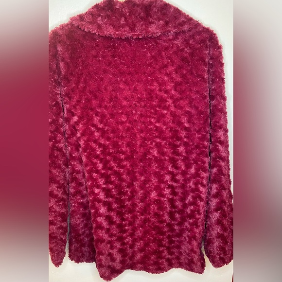Soft, Cozy, Raspberry Plushy coat, size Medium. Very Boho and Cool!!! - Picture 6 of 10